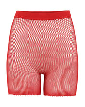 Fishnet Biker Shorts | Red